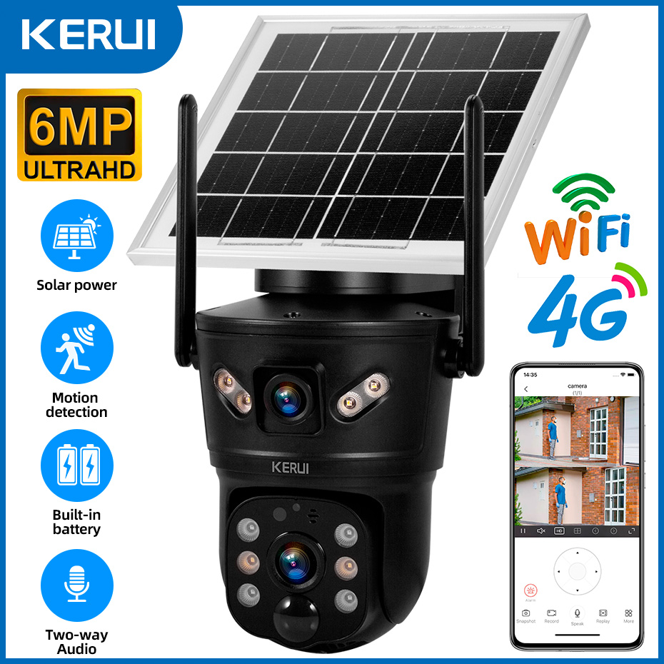 Home Security Gadgets - KERUI Outdoor 6MP Solar Camera 4G