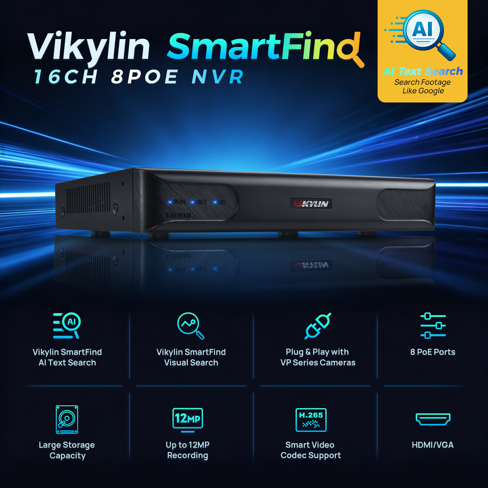 Vikylin 4K NVR 16CH 8POE Home  - Home Security Of America recensione e prezzo