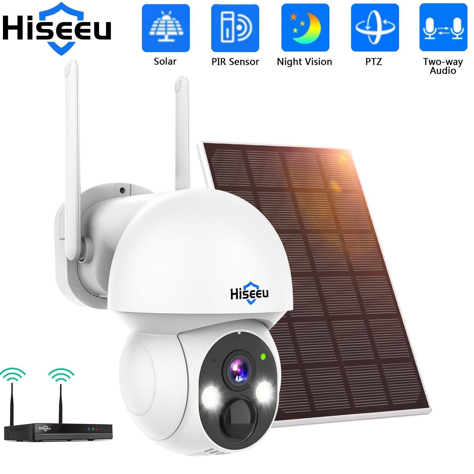 Hiseeu 2K 4MP WIFI PTZ Solar I - Camera Solar Wireless recensione e prezzo