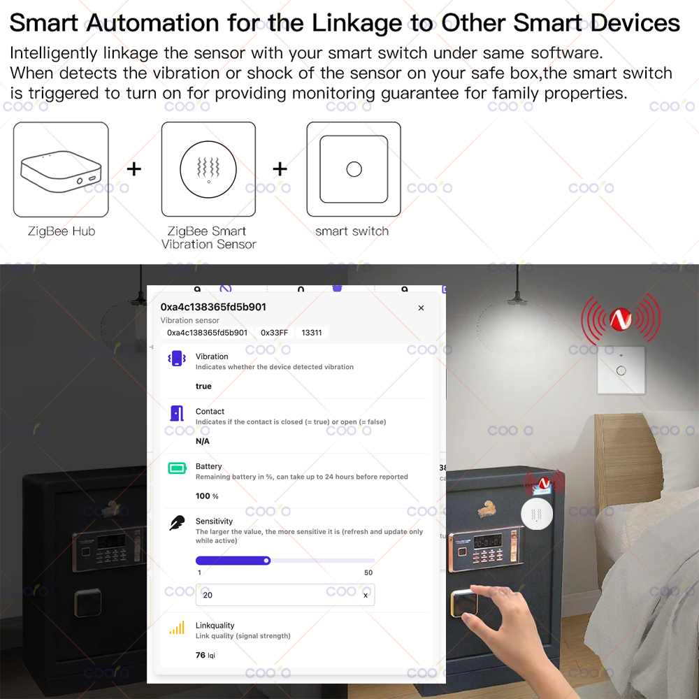 ZigBee 3.0 Vibration Sensor Re - Home Security Gadgets recensione e prezzo