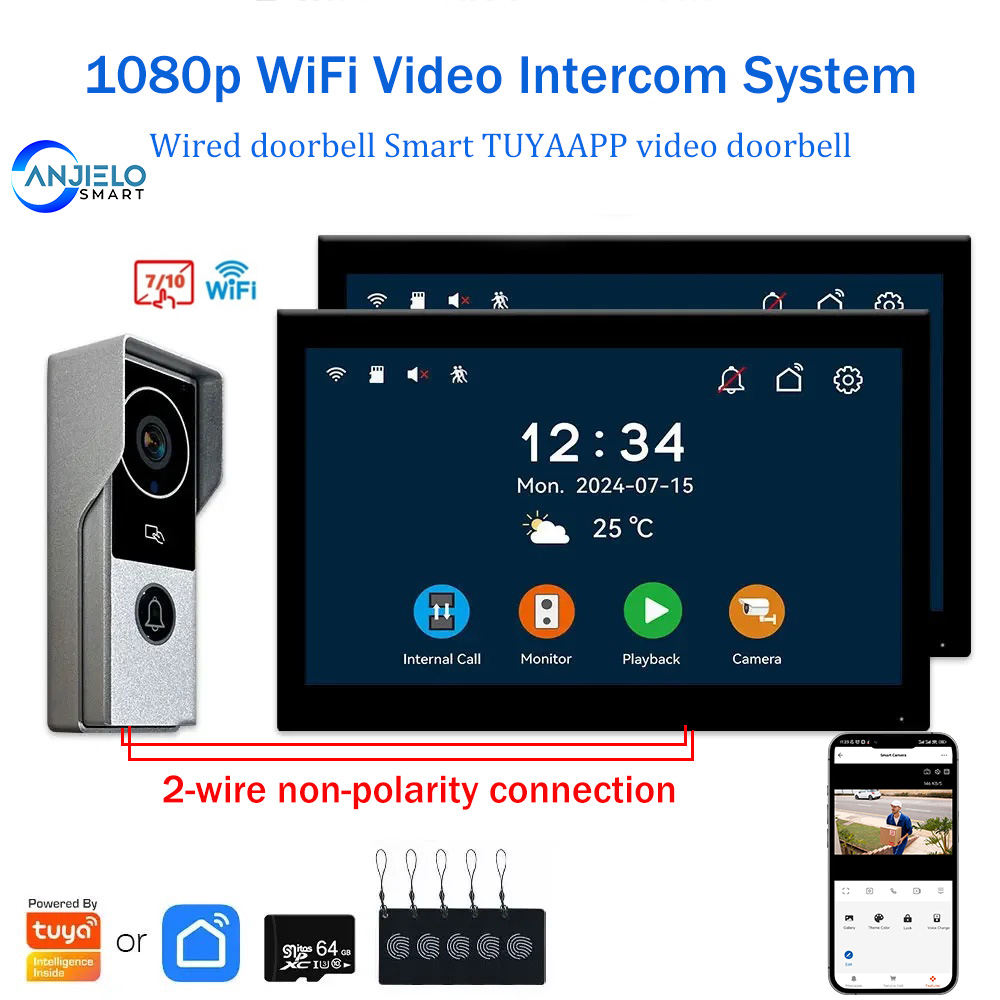 ANJIELO 10inch 2-Wire Visiopho - Home Security Uk recensione e prezzo