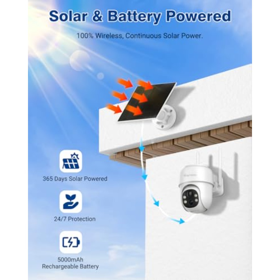 360°PTZ Security Cameras Wirel - Camera Solar Wireless recensione e prezzo